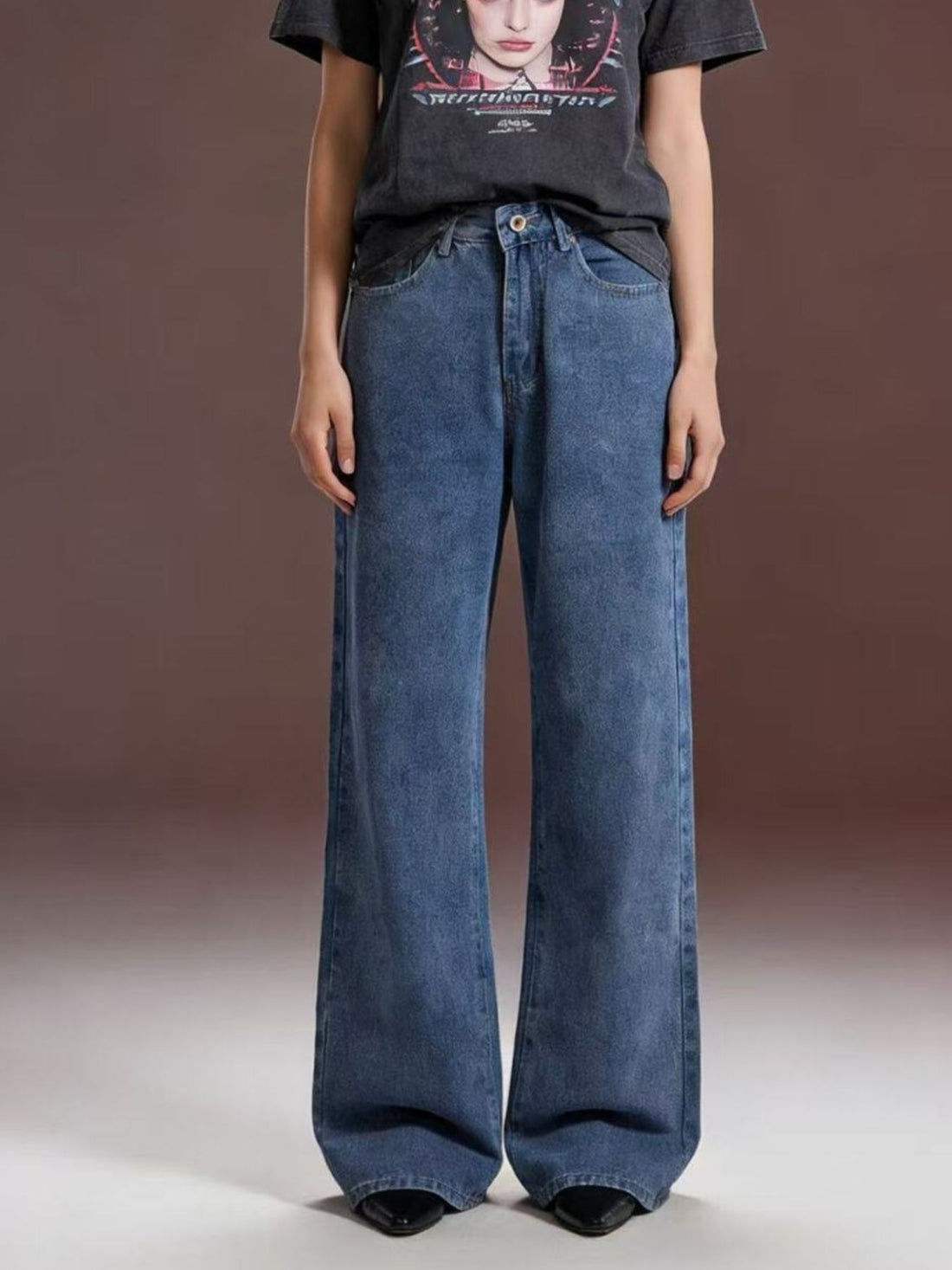 Bow Back Wide Leg Jeans - cas7m