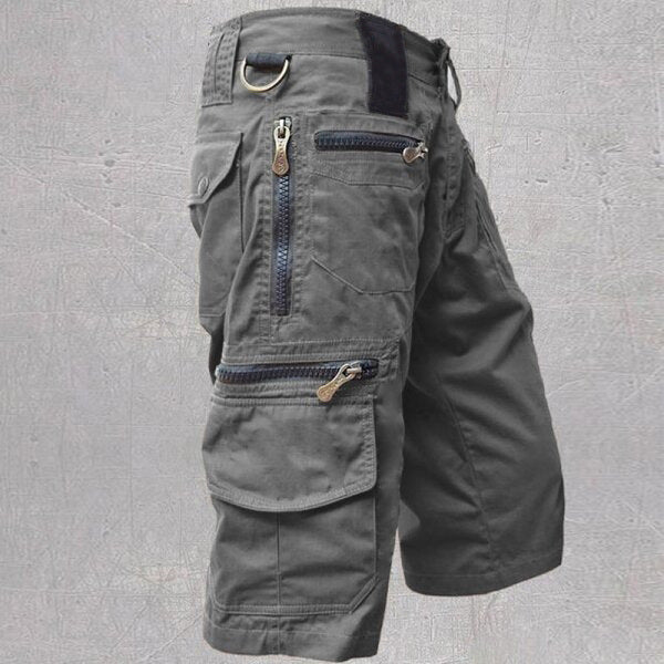 Men's Casual Loose Fit Multi-Pocket Cotton Shorts
