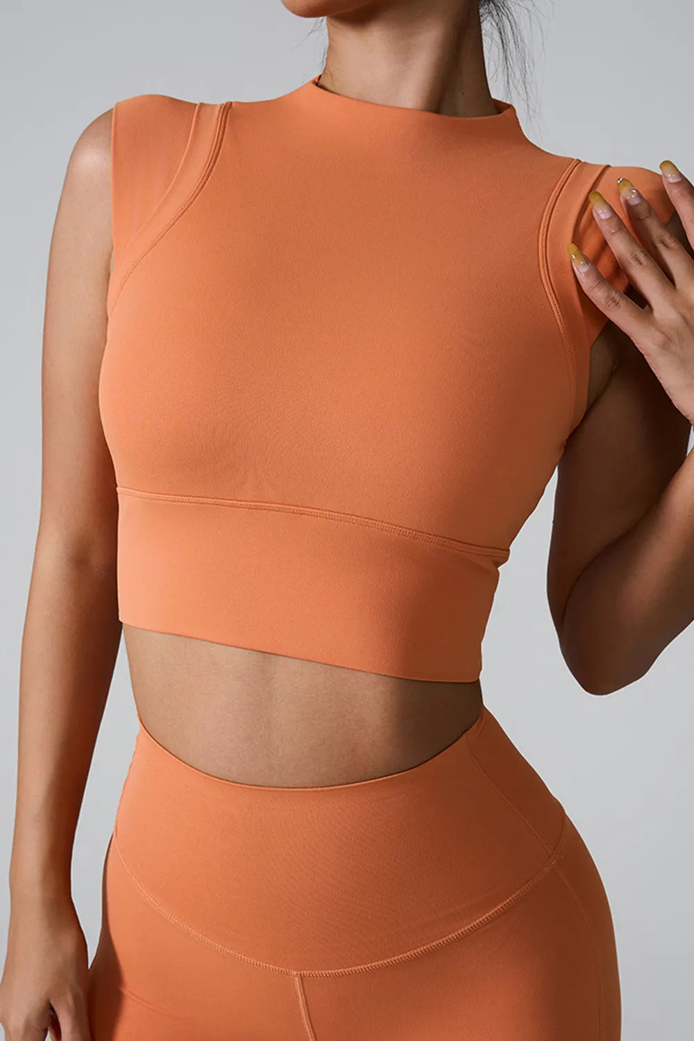 Mock Neck Active Tank - cas7m