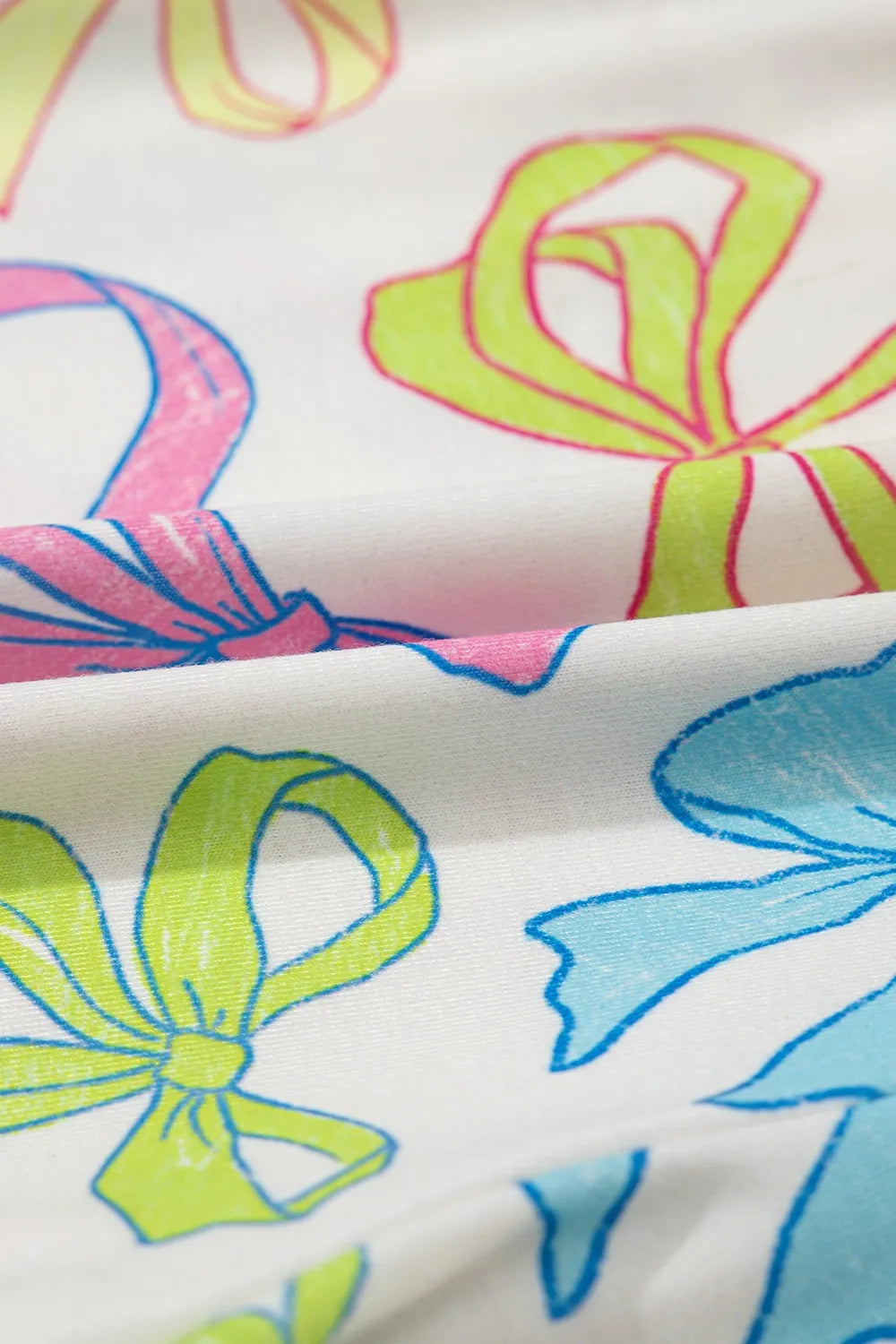 Cheerful Bow Print Elastic Pull On Casual Shorts - cas7m