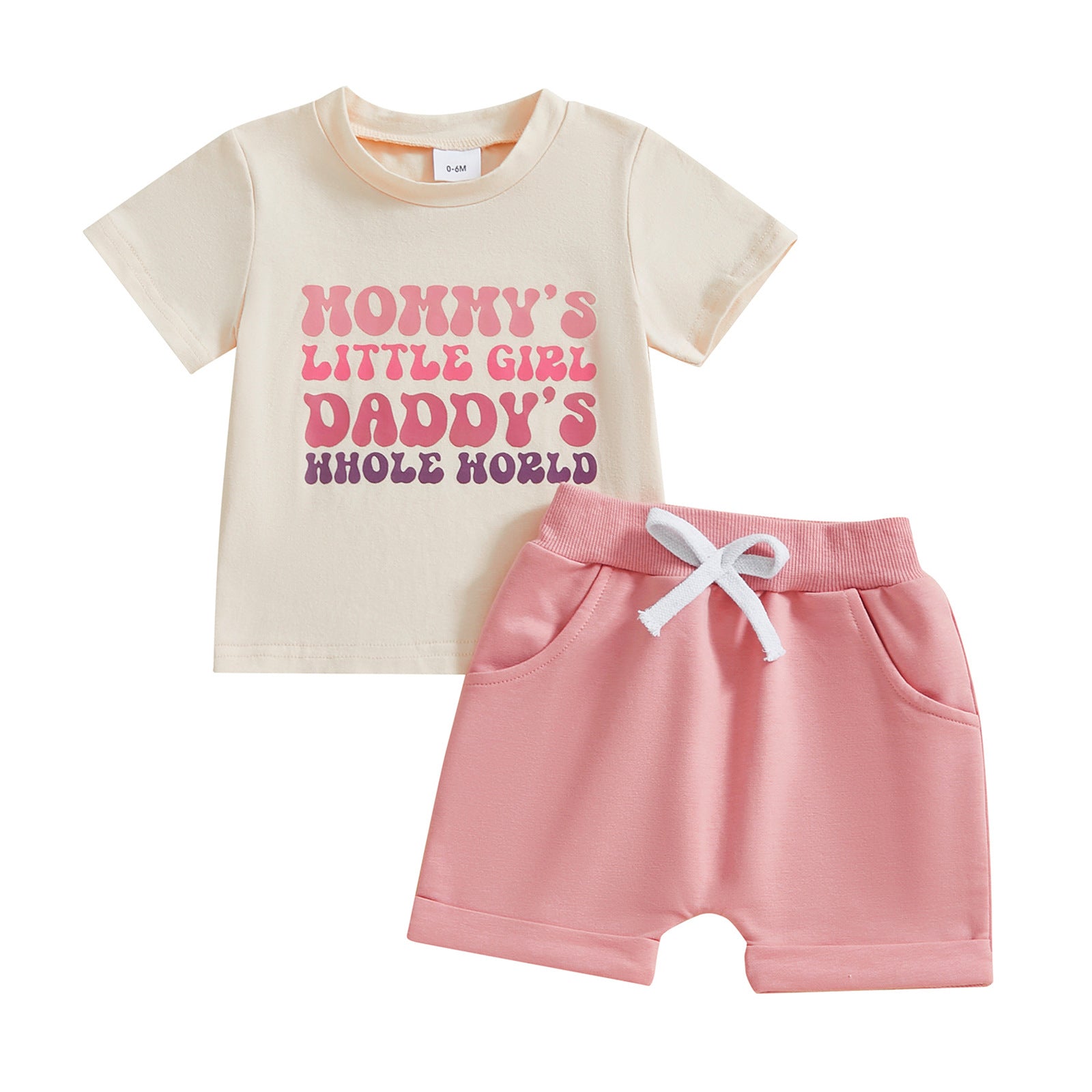 Baby Girl Letter Print Short-sleeve Suit - cas7m