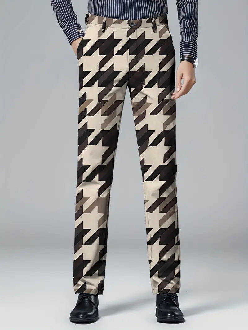Mens Casual Slim-fit Straight-leg Dress Pants - cas7m