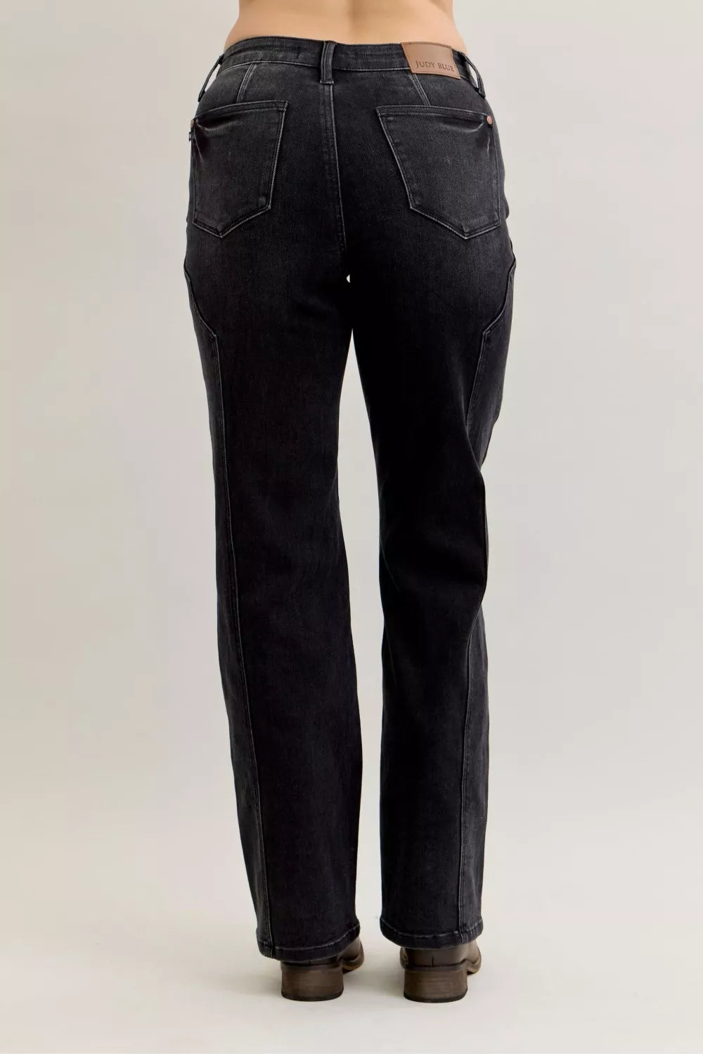 Judy Blue Mid Rise Straight Western Seam Detail Jeans - cas7m