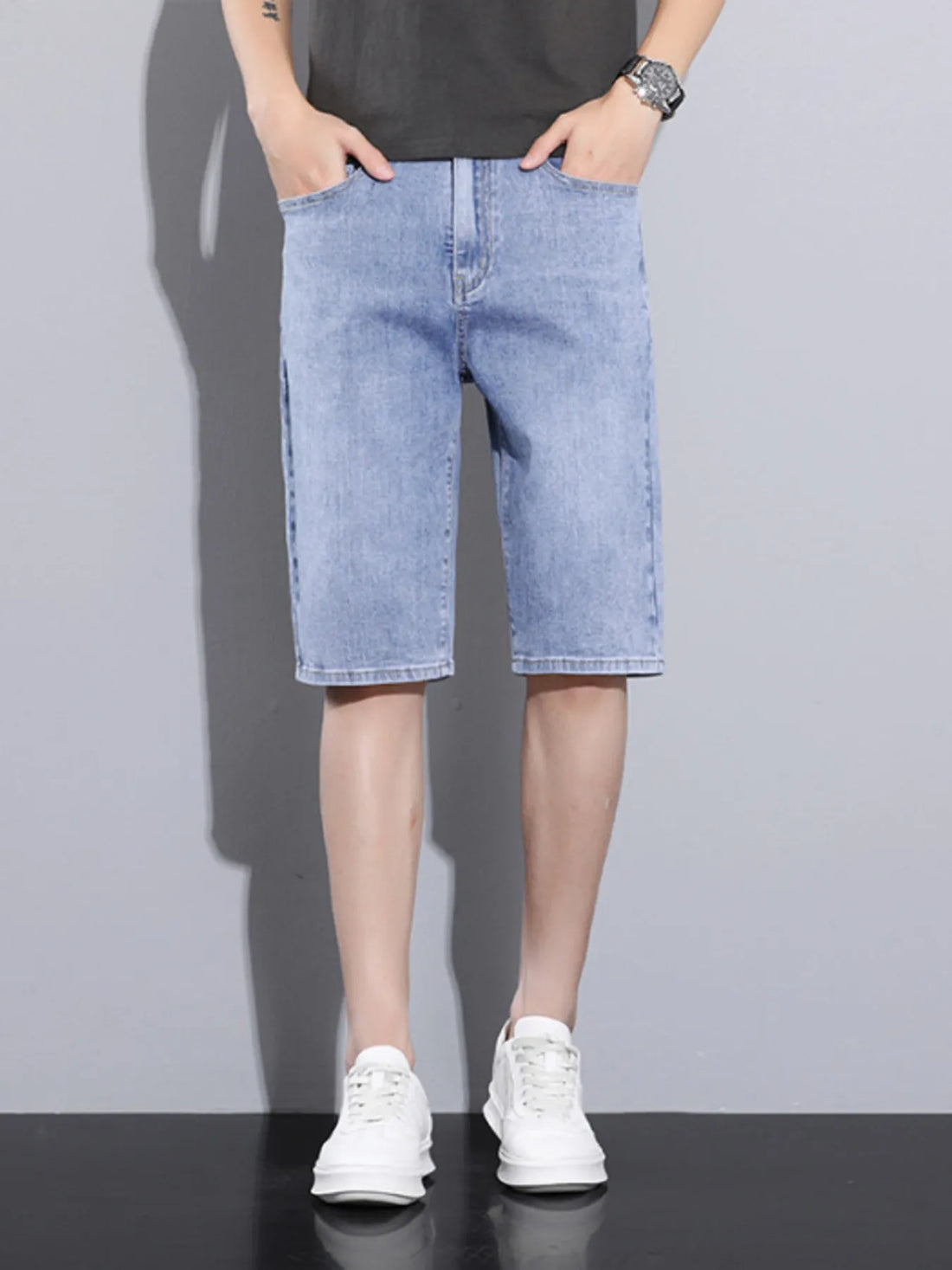 Men's Loose Fit Denim Shorts - cas7m