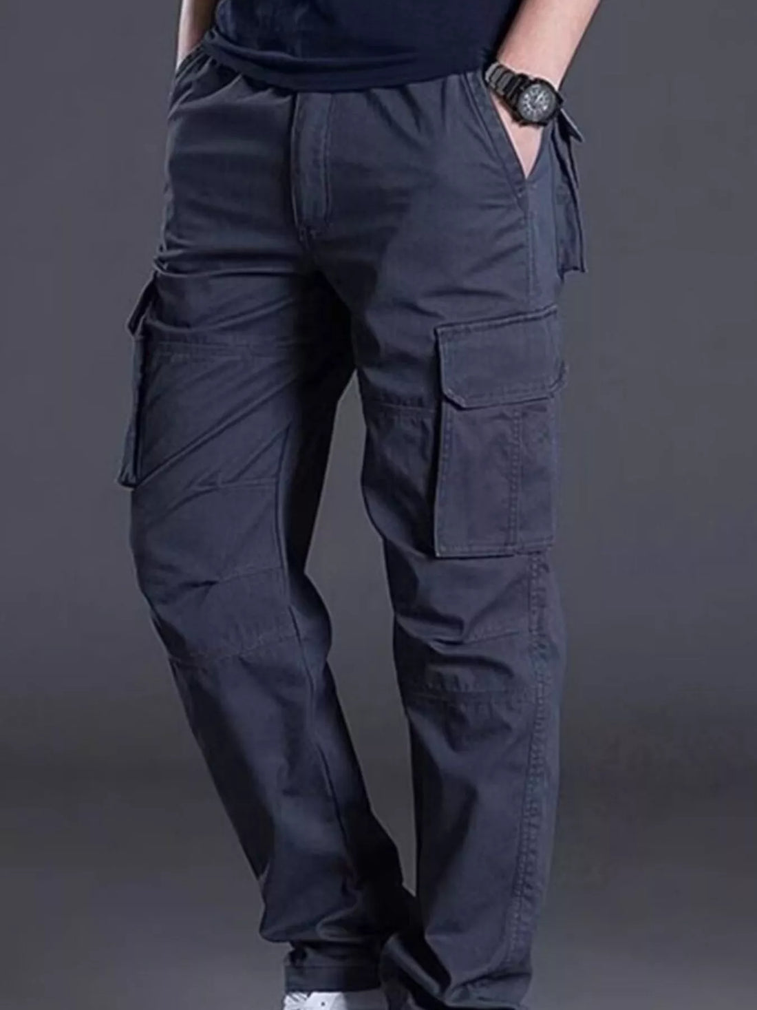 Men's Plus Size Relaxed Fit Cargo Pants - cas7m