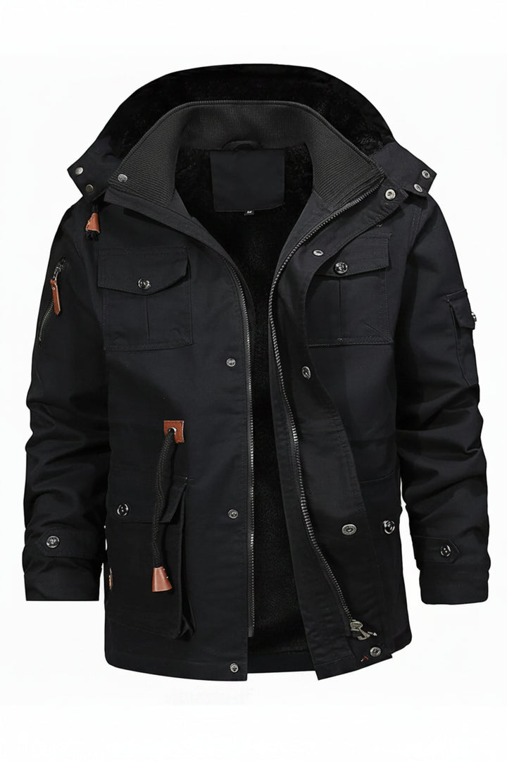 Men's Full Size Zip Up Fleece Lined Jacket Plus Size - cas7m