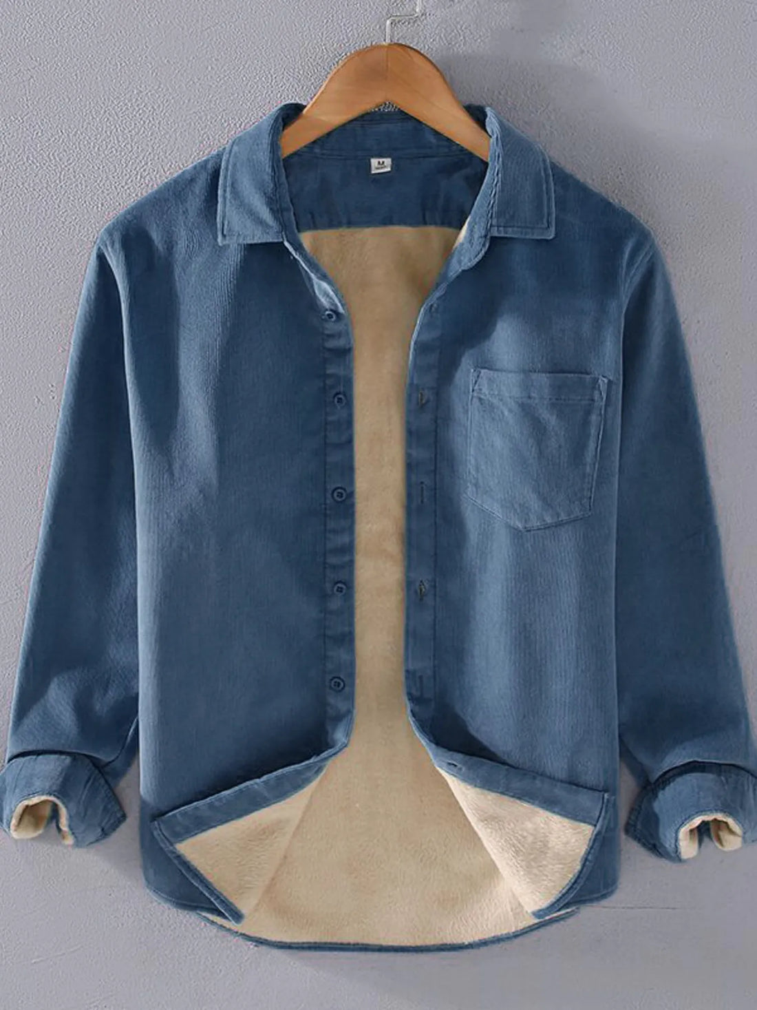 Men's Plus Size Button Up Long Sleeve Shirt - cas7m