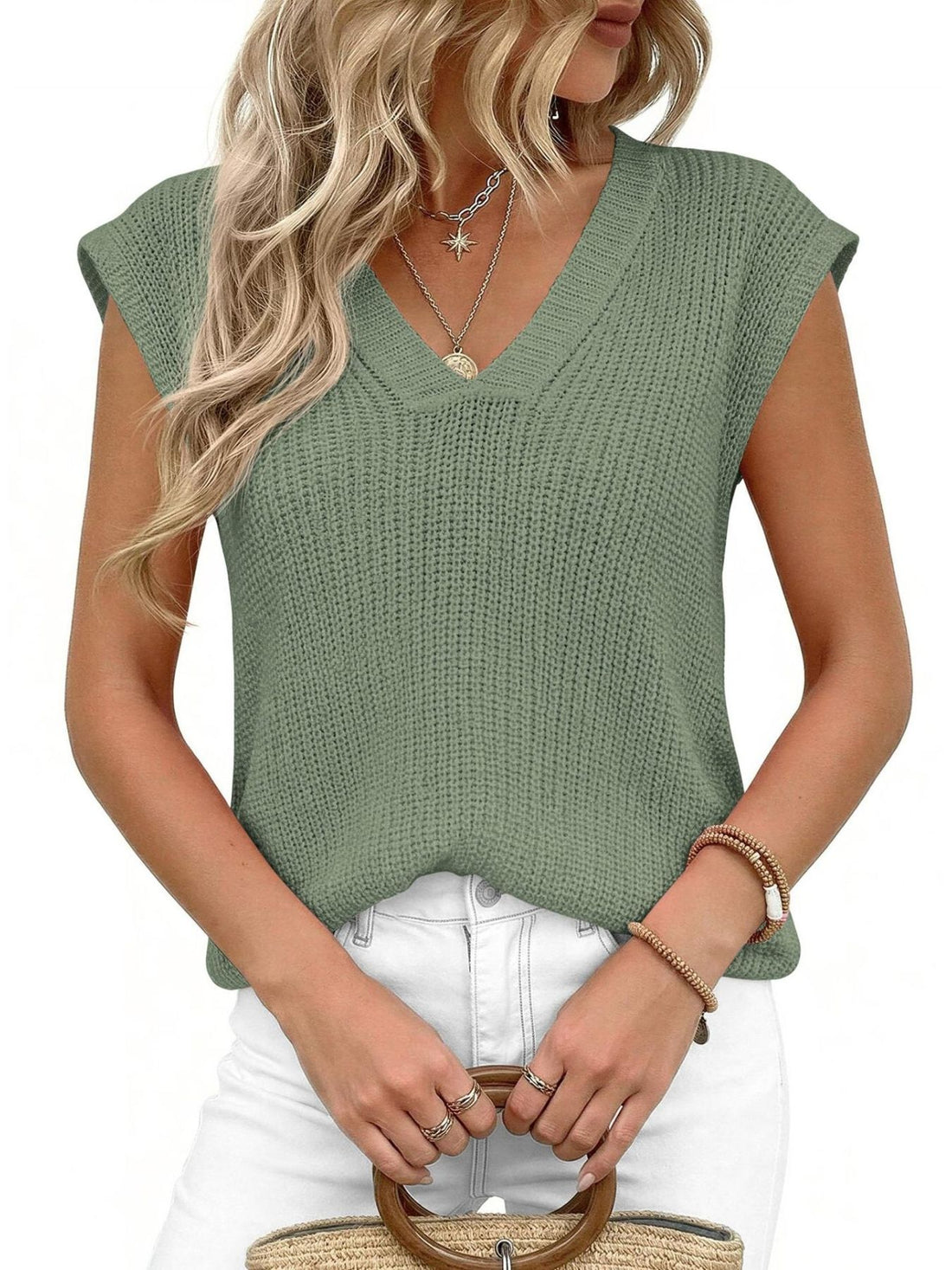 V-Neck Sweater Vest - cas7m