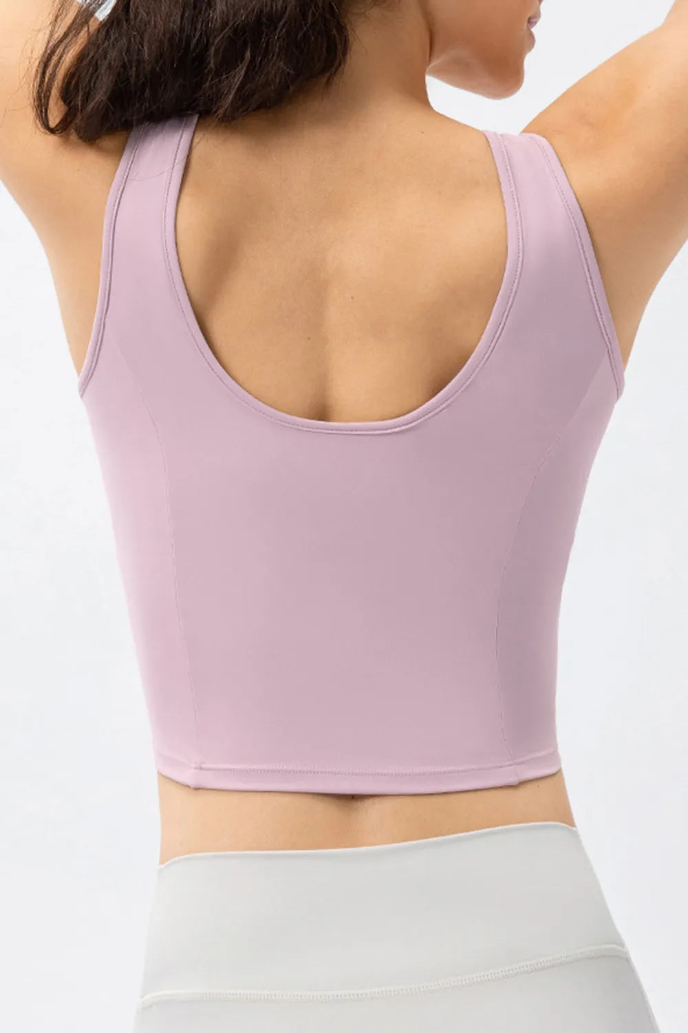 Round Neck Wide Strap Active Tank - cas7m