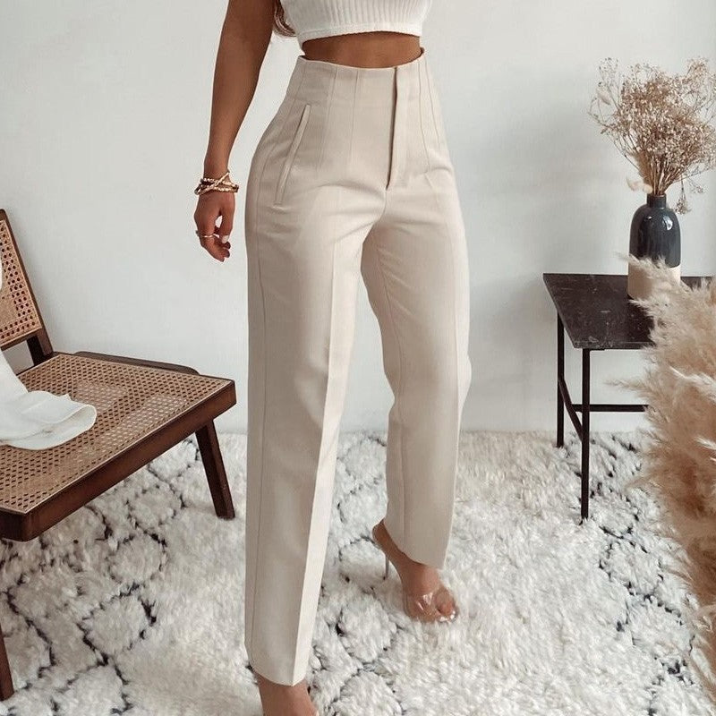 Women's Casual Fashion Straight Leg Pants - cas7m