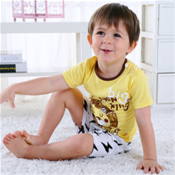 Cartoon Clothing Baby Boy Summer Clothes T-shirt Baby Girl Casual Clothing Sets - cas7m
