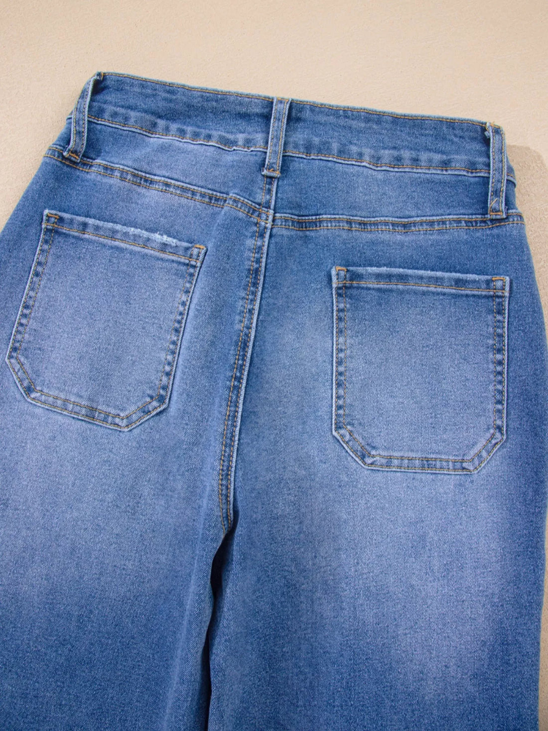 High-Waisted Wide Leg Flare Jeans - cas7m