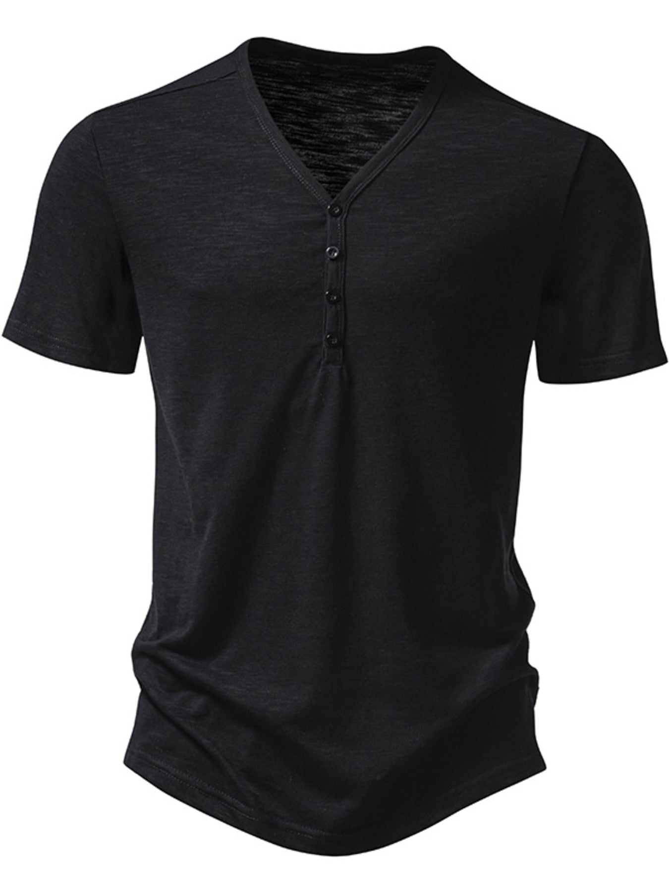 Men's Casual Button Detail T-Shirt - cas7m