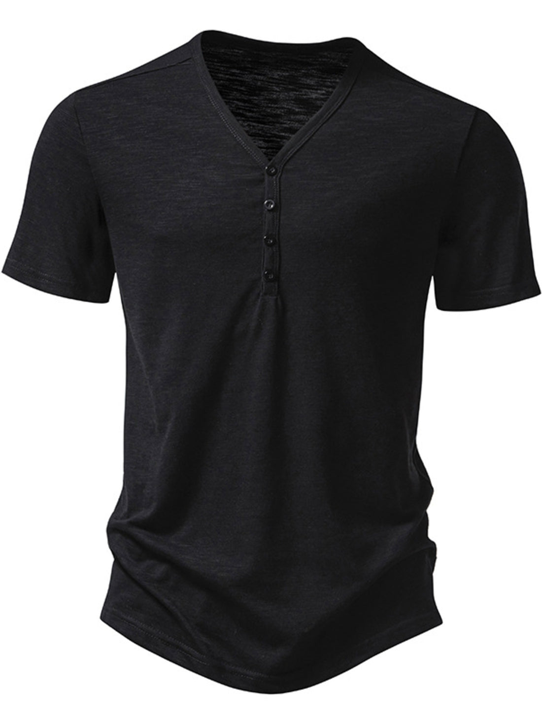Men's Casual Button Detail T-Shirt - cas7m