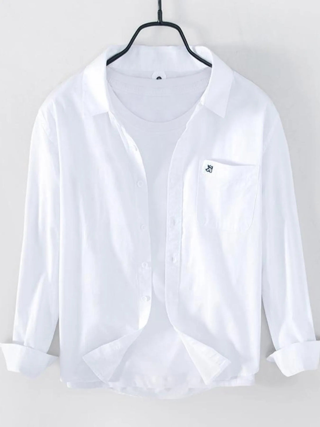 Men's Plus Size Button Up Long Sleeve Shirt - cas7m