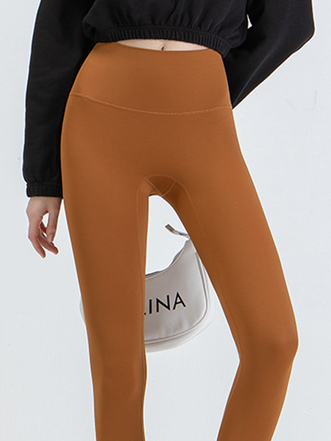 Wide Waistband Sports Leggings - cas7m
