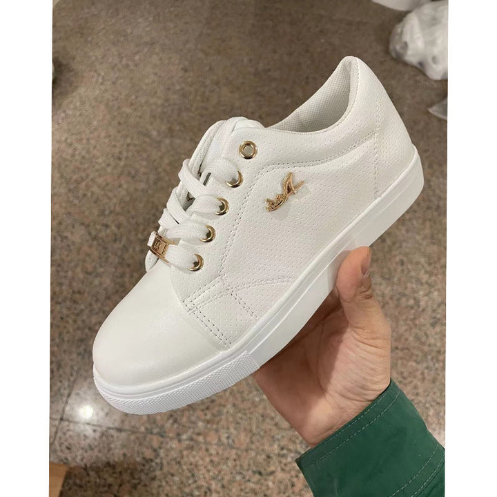 Women Flat Sneakers Breathable Lace-up Shoes For Girls - cas7m