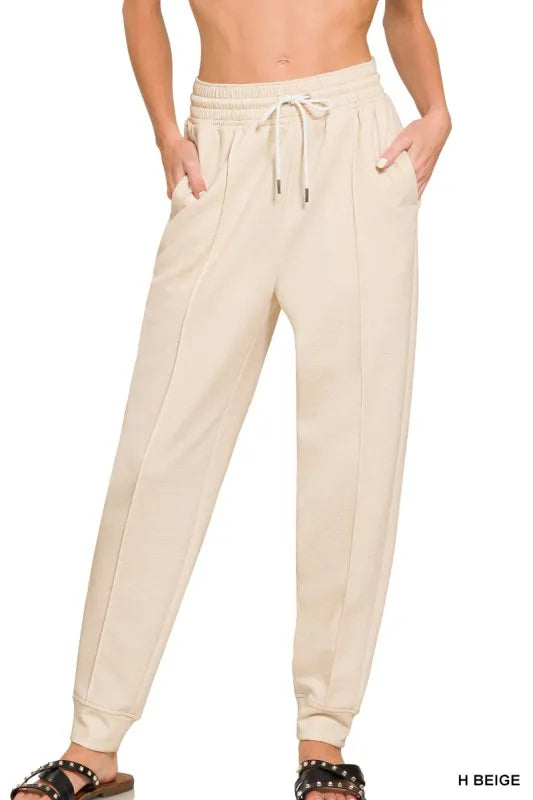 Zenana Drawstring Scuba Sweatpants with Pockets - cas7m