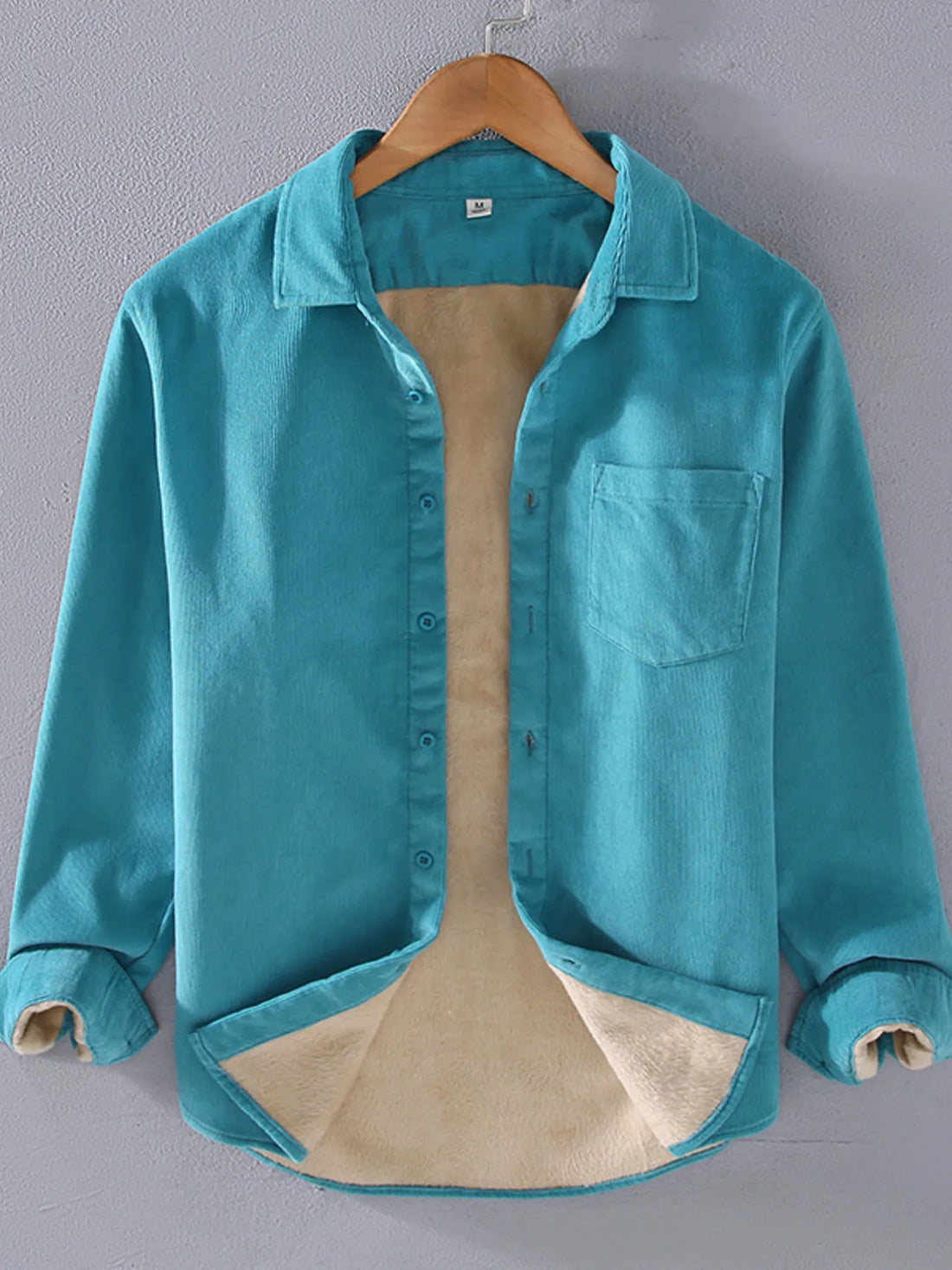 Men's Plus Size Button Up Long Sleeve Shirt - cas7m