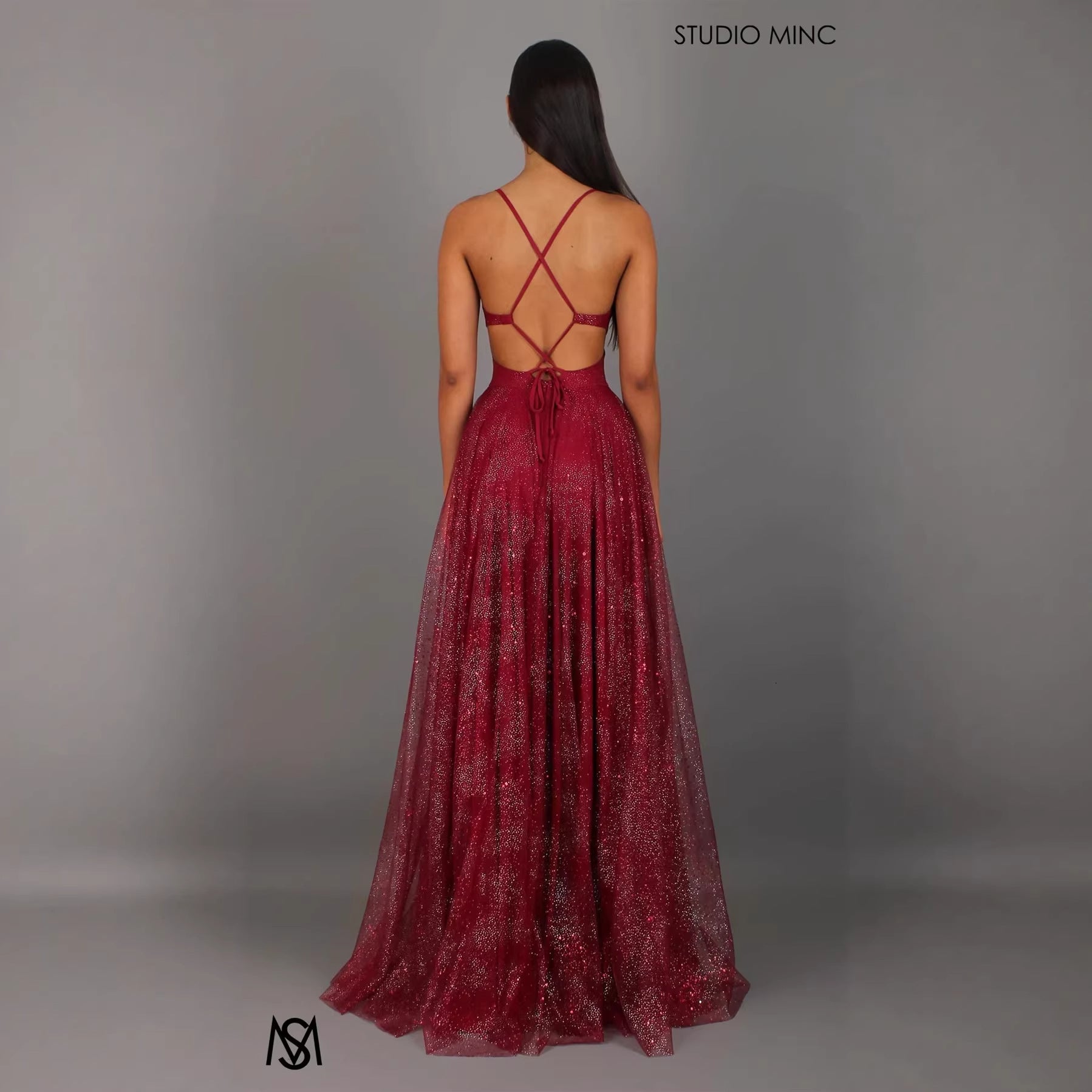 Elegant Womens V-neck Sleeveless Strapless Dress With A Flared Hem High Waist Split Women Long Dresses Party Dress - cas7m