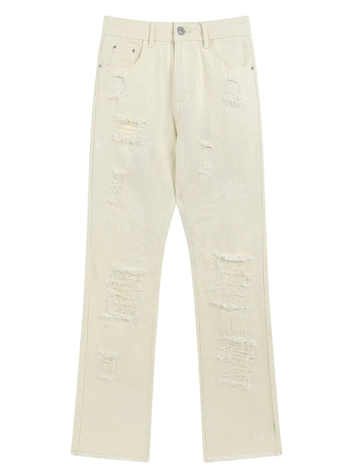 Men's Distressed Straight Leg Jeans - cas7m