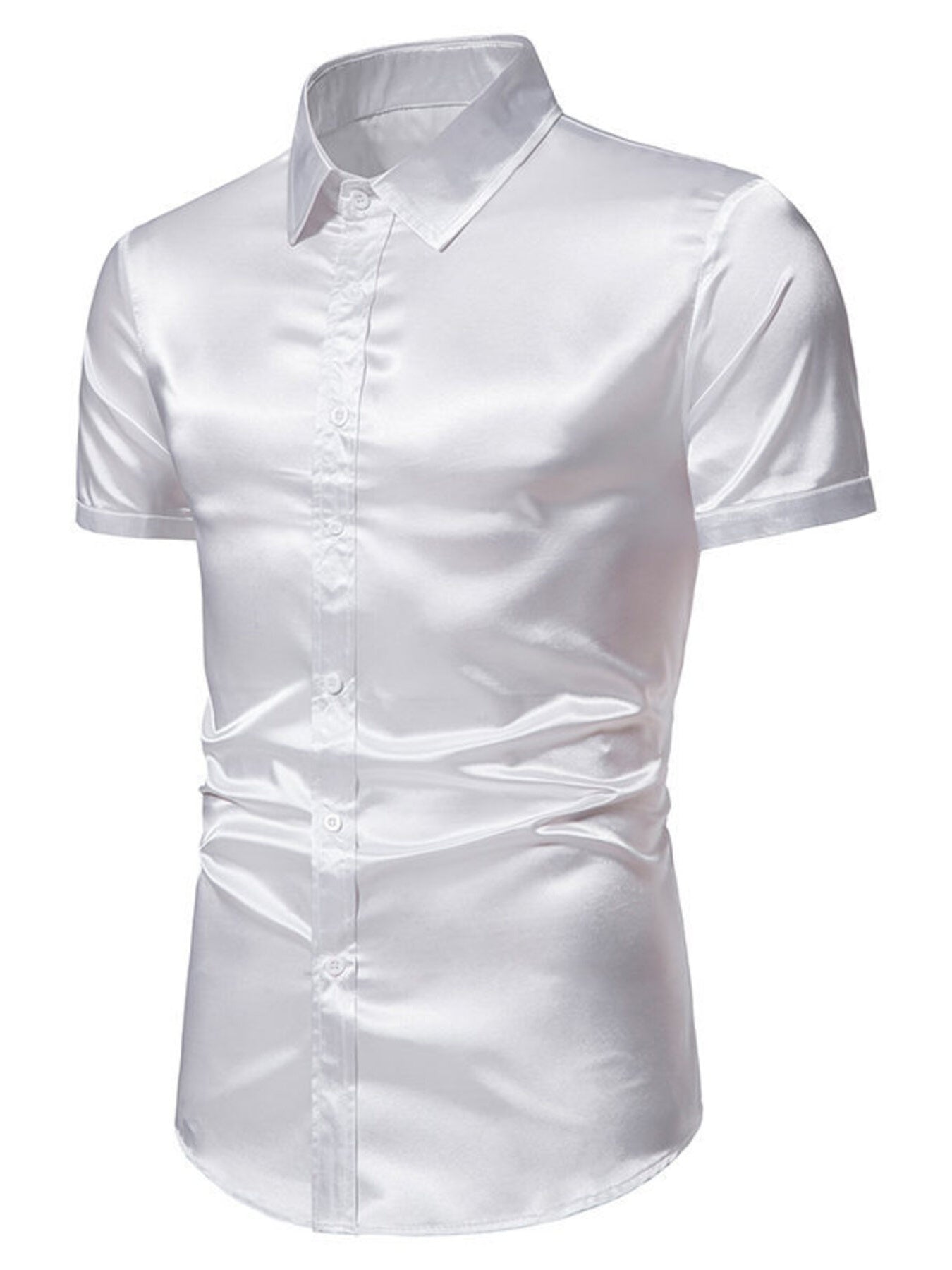Men's Button Up Short Sleeve Shirt - cas7m
