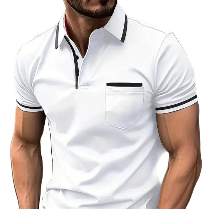 Summer Polo Shirt Button Pocket Men's Sports Polo Shirt - cas7m