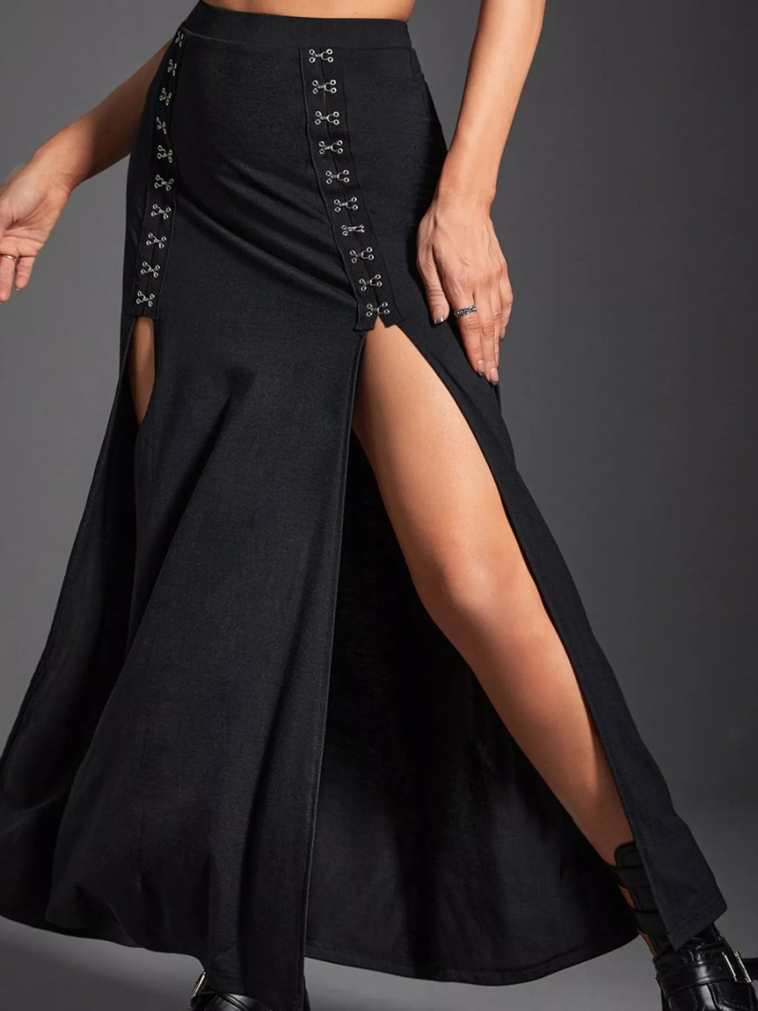 High Waist Slit Skirt - cas7m