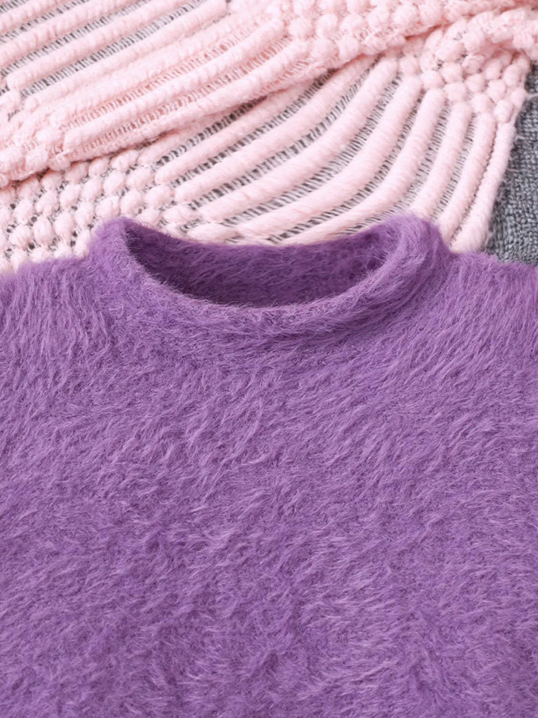 Children's Fuzzy Knit Top & Pants Set - cas7m