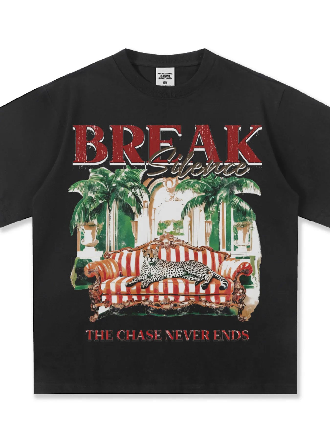 Men's Graphic Round Neck Oversized T-Shirt - cas7m