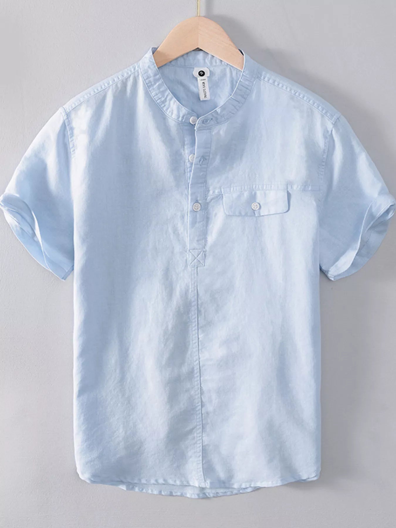 Men's Plus Size Button Detail Short Sleeve Shirt - cas7m