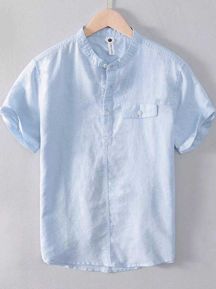 Men's Plus Size Button Detail Short Sleeve Shirt - cas7m