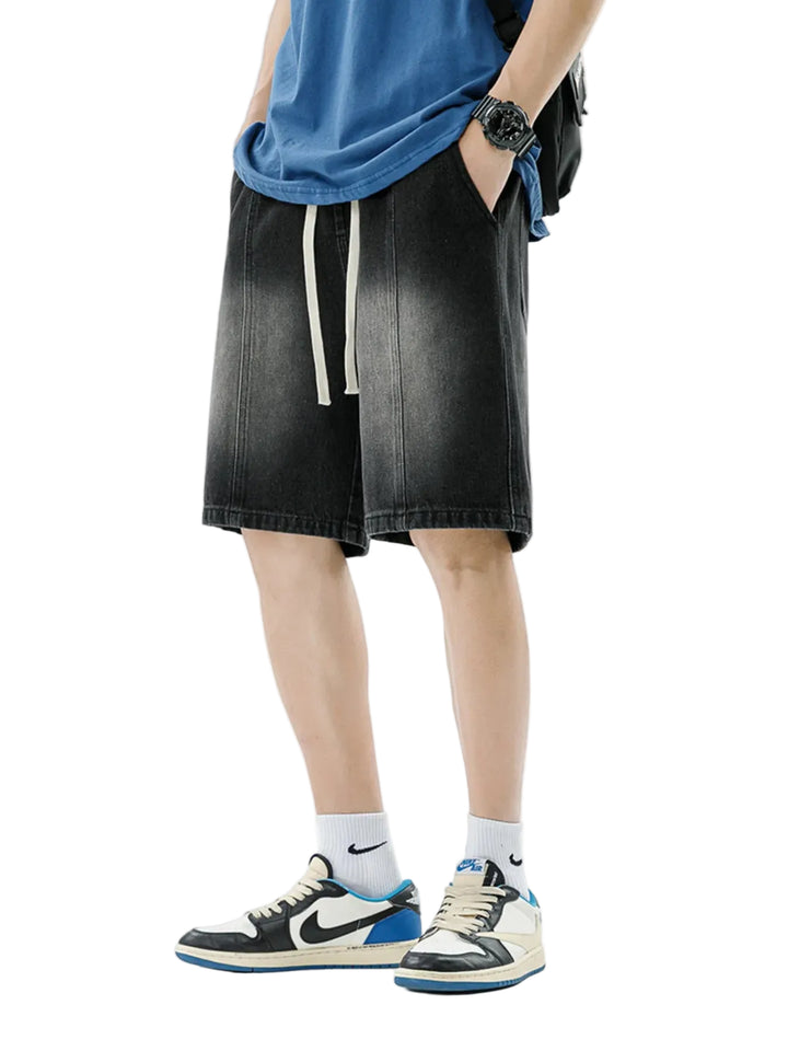 Casual Washed Cotton Drawstring Shorts - Slight Stretch Comfort - cas7m