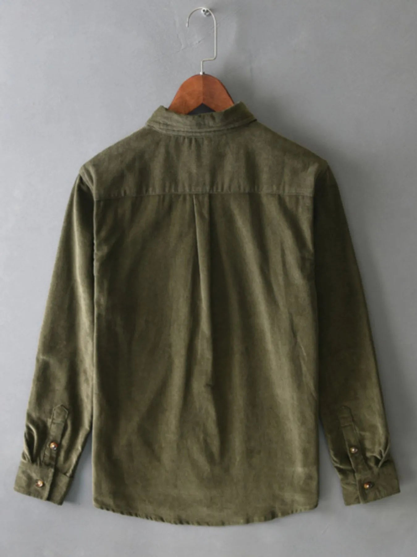 Men's Plus Size Button Up Long Sleeve Shirt - cas7m