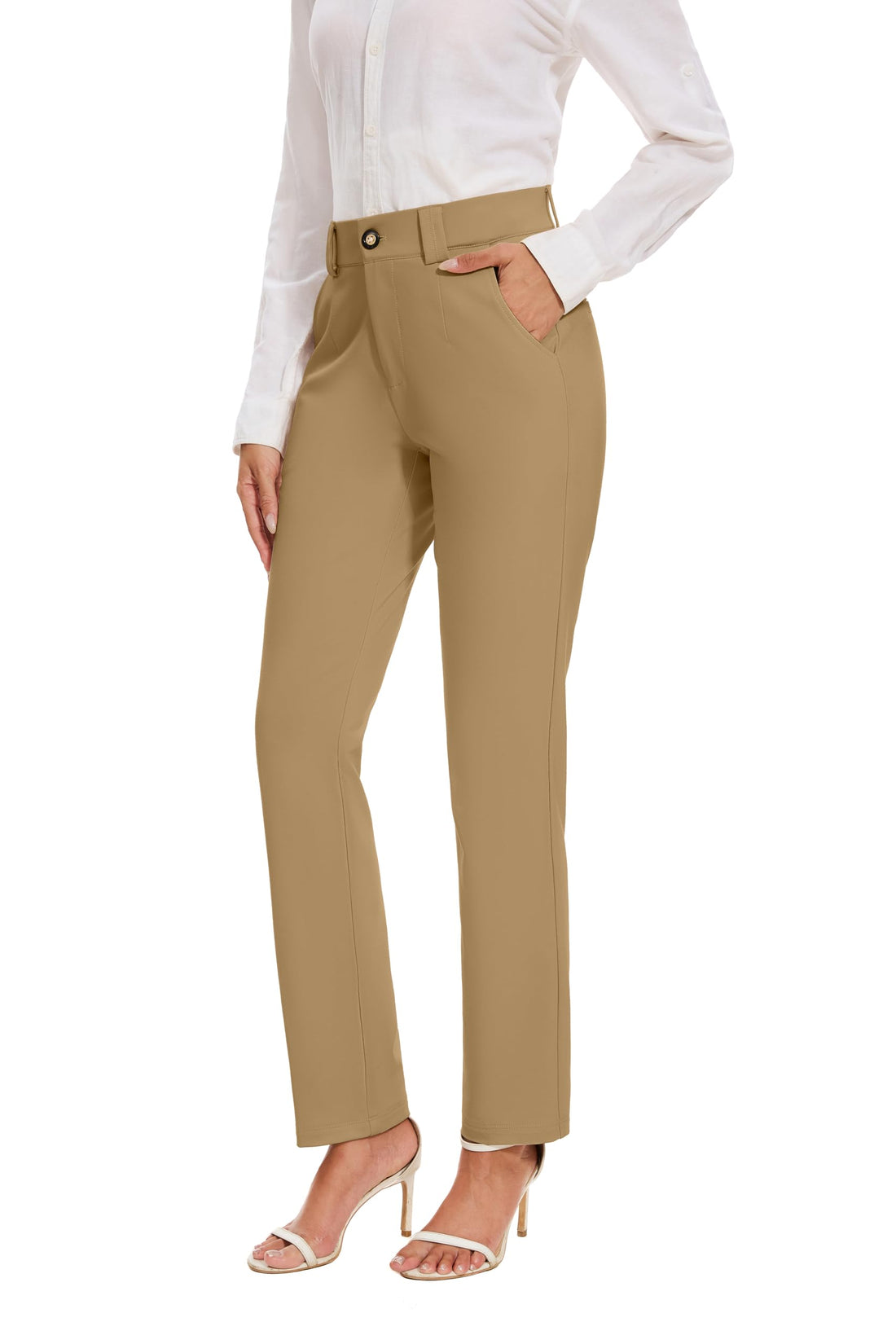 KICZOY Womens Stretch Business Straight Leg Dress Pants with Pockets Wear to Work Casual Suitpants