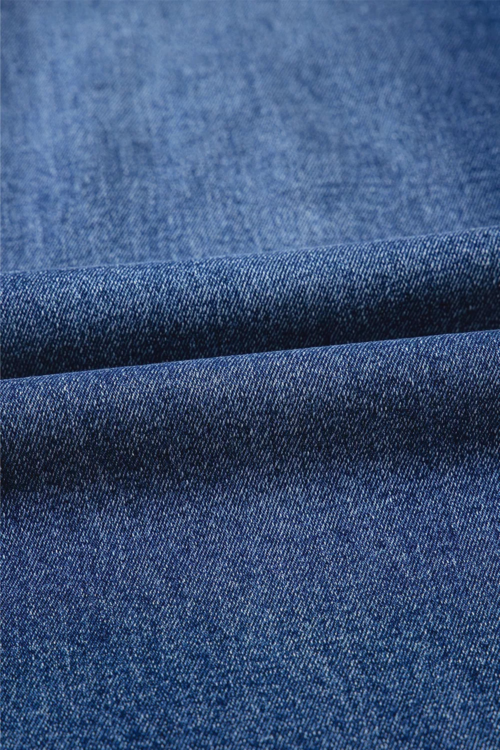 Double Button Zip Fly Straight Leg Jeans - cas7m