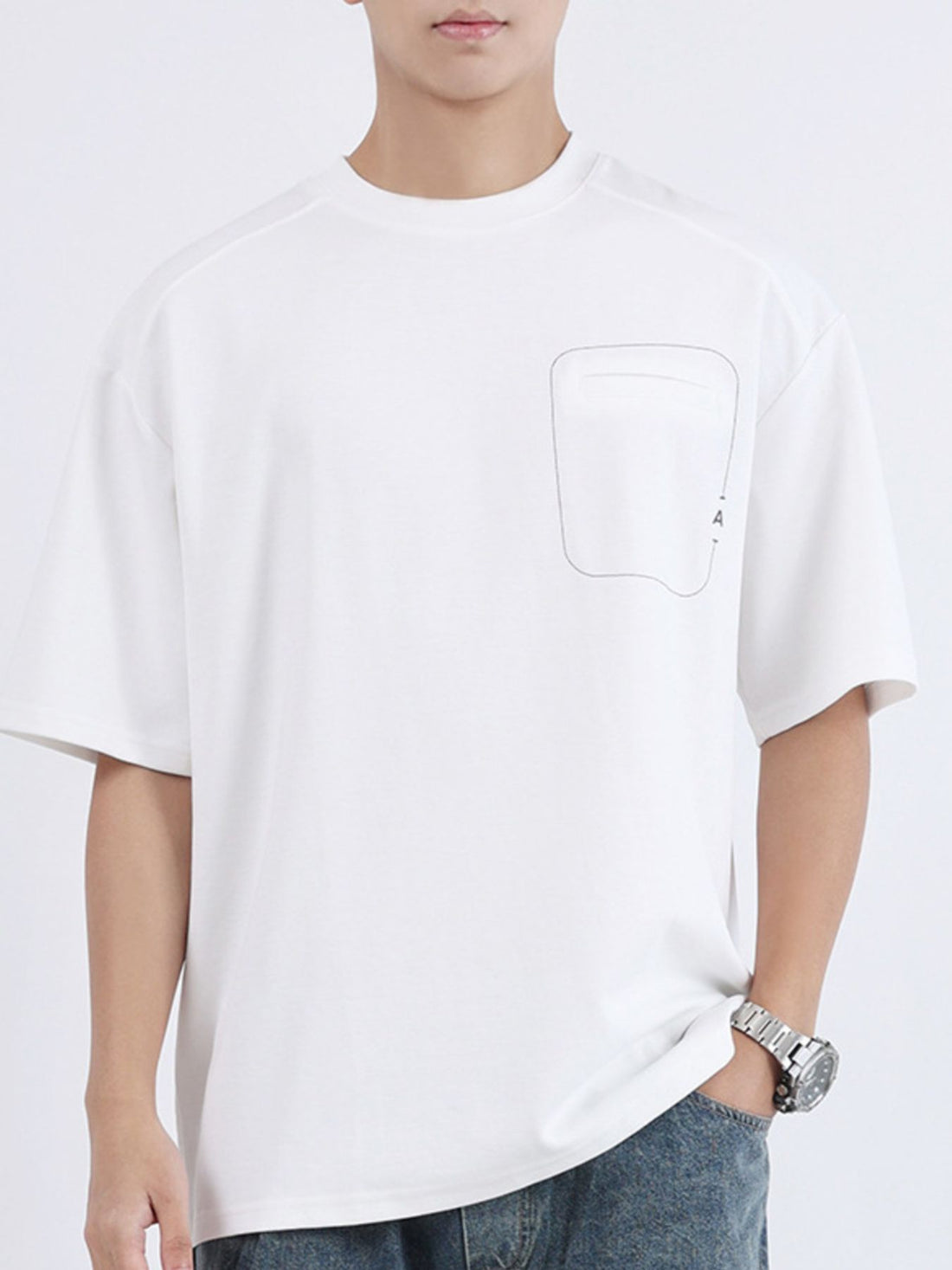 Men's Plus Size Round Neck Half Sleeve T-Shirt - cas7m