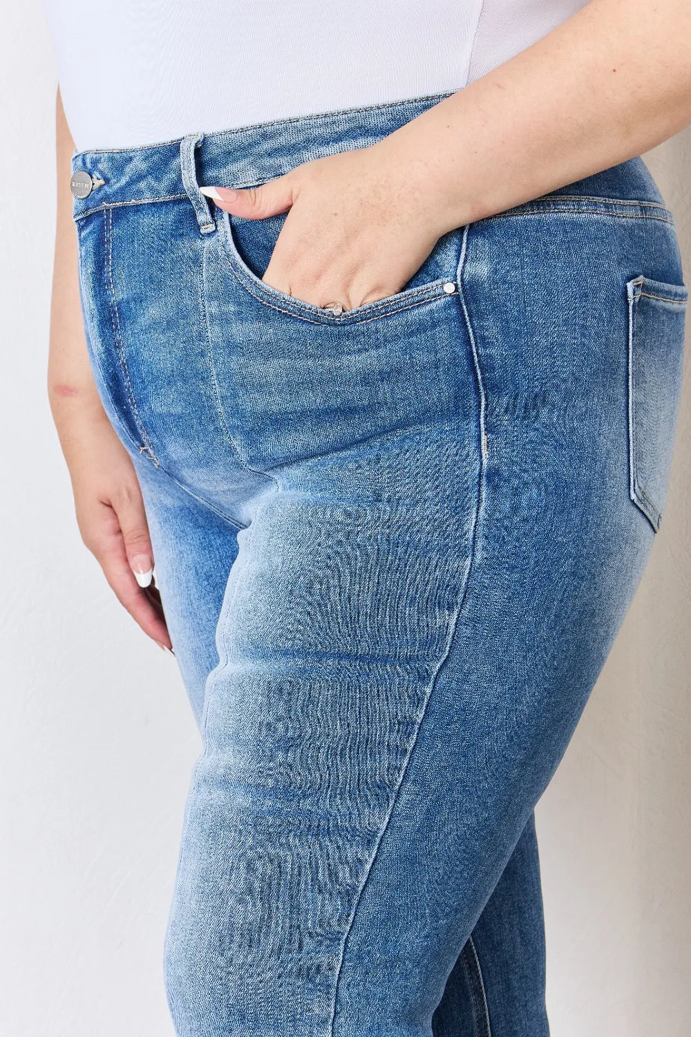 RISEN Full Size High Rise Ankle Flare Jeans - cas7m