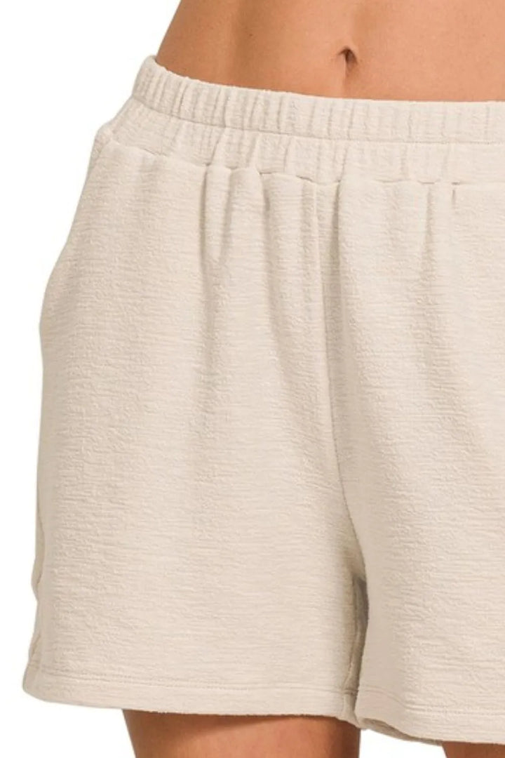 Zenana Cotton Slub Short Pants - cas7m