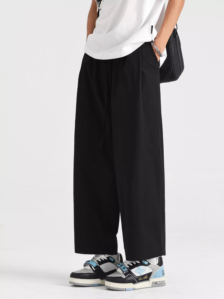 Men's Plus Size Drawstring Wide Leg Pants - cas7m
