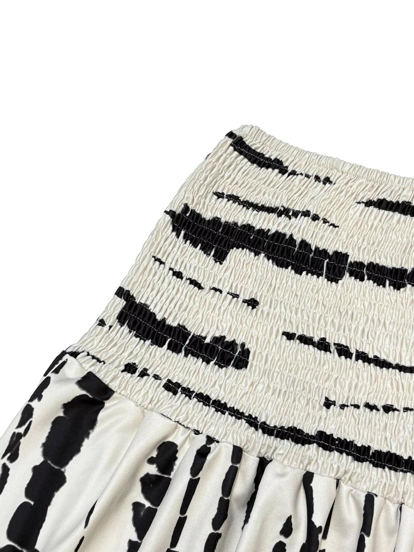 Smocked Asymmetrical Hem Skirt - cas7m