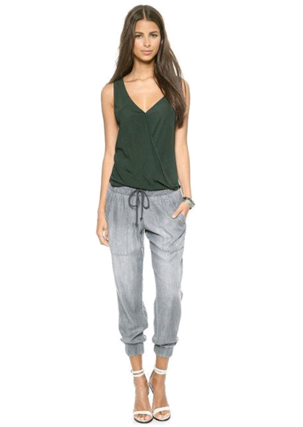 Women's Summer V-Neck Chiffon Sleeveless Top - cas7m