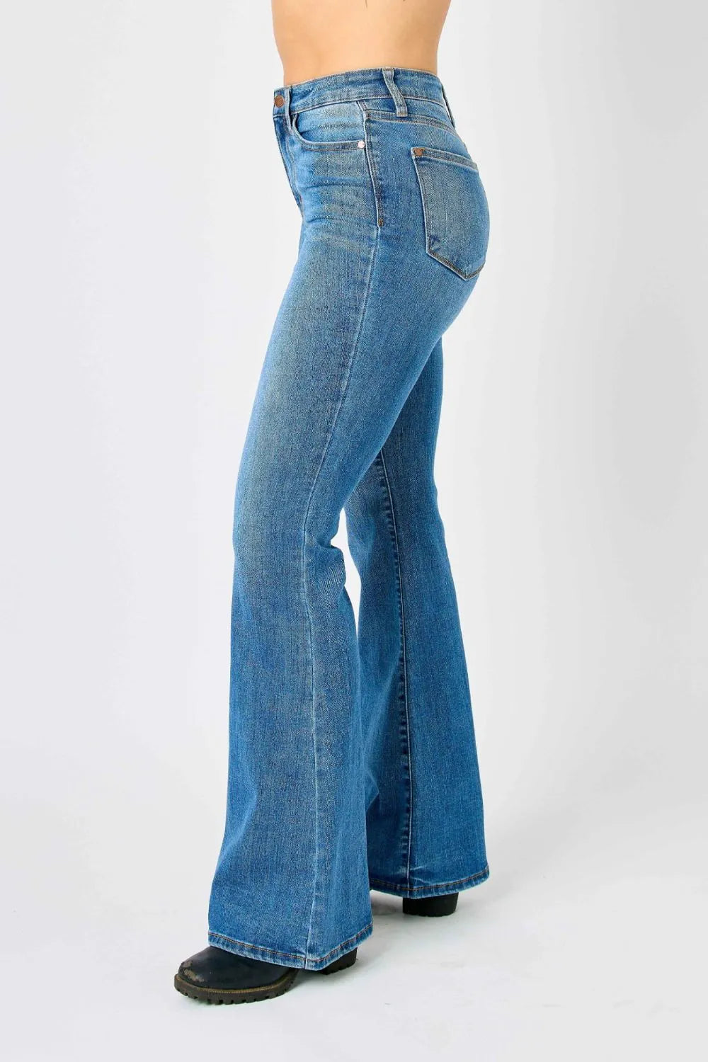 Judy Blue Full Size High-Waisted Classic Flare Jeans Plus Size - cas7m