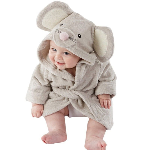 Infant Fashion Simple Cartoon Animal Bathrobe - cas7m