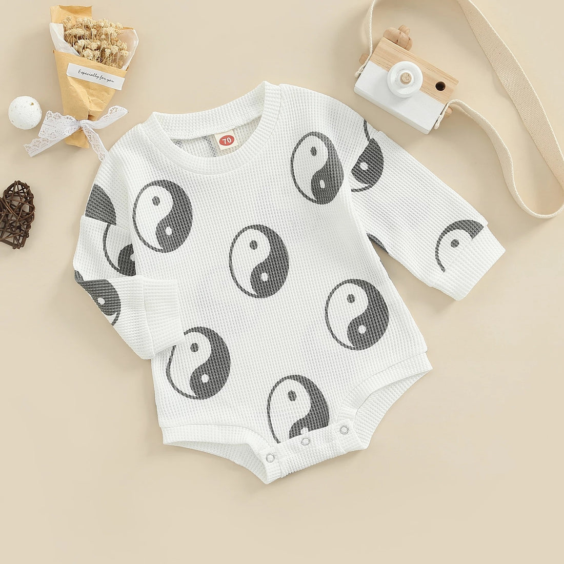 Baby One-piece Suit Knitted Long Sleeve - cas7m