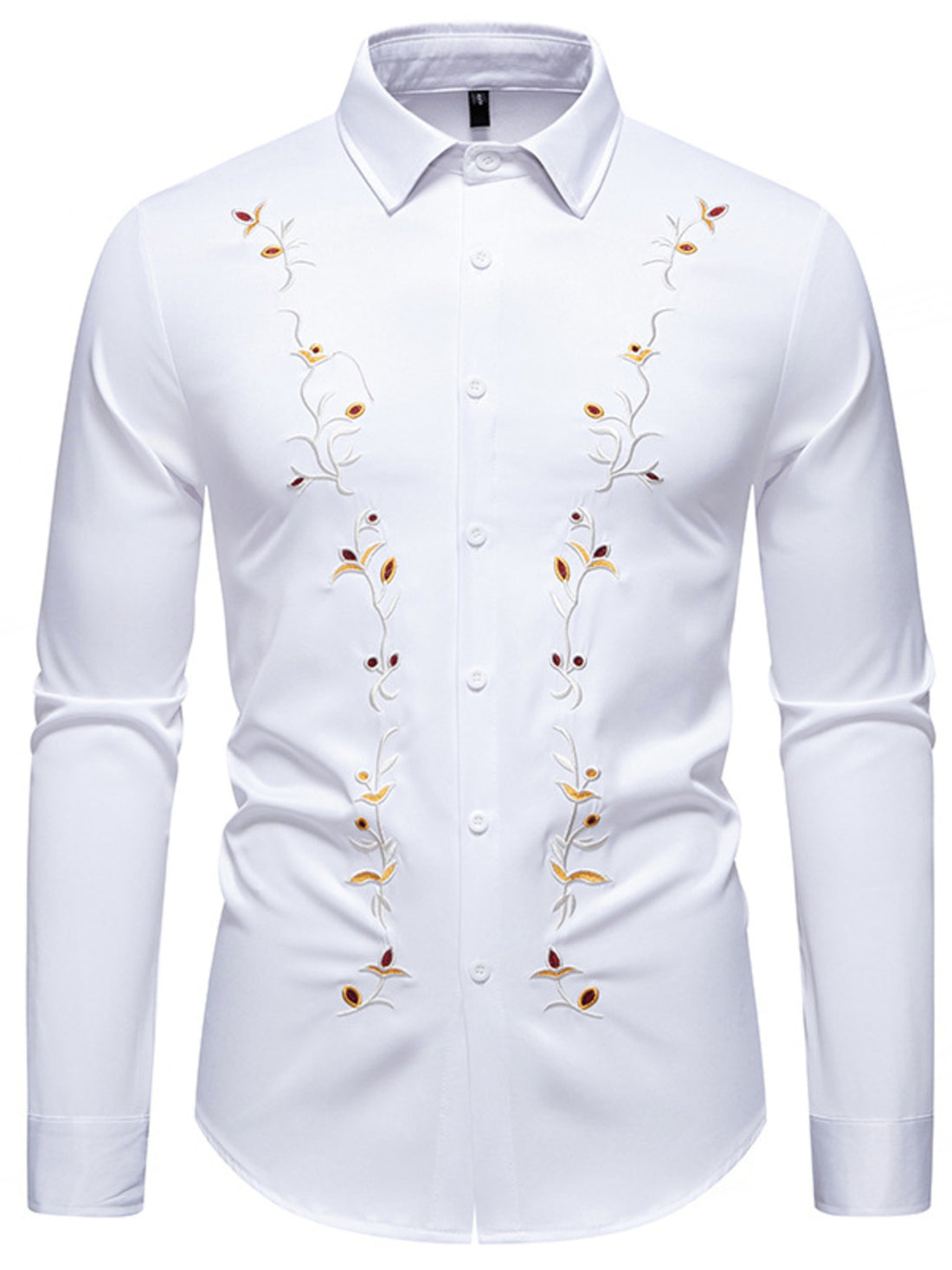 Men's Embroidered Long Sleeve Shirt - cas7m