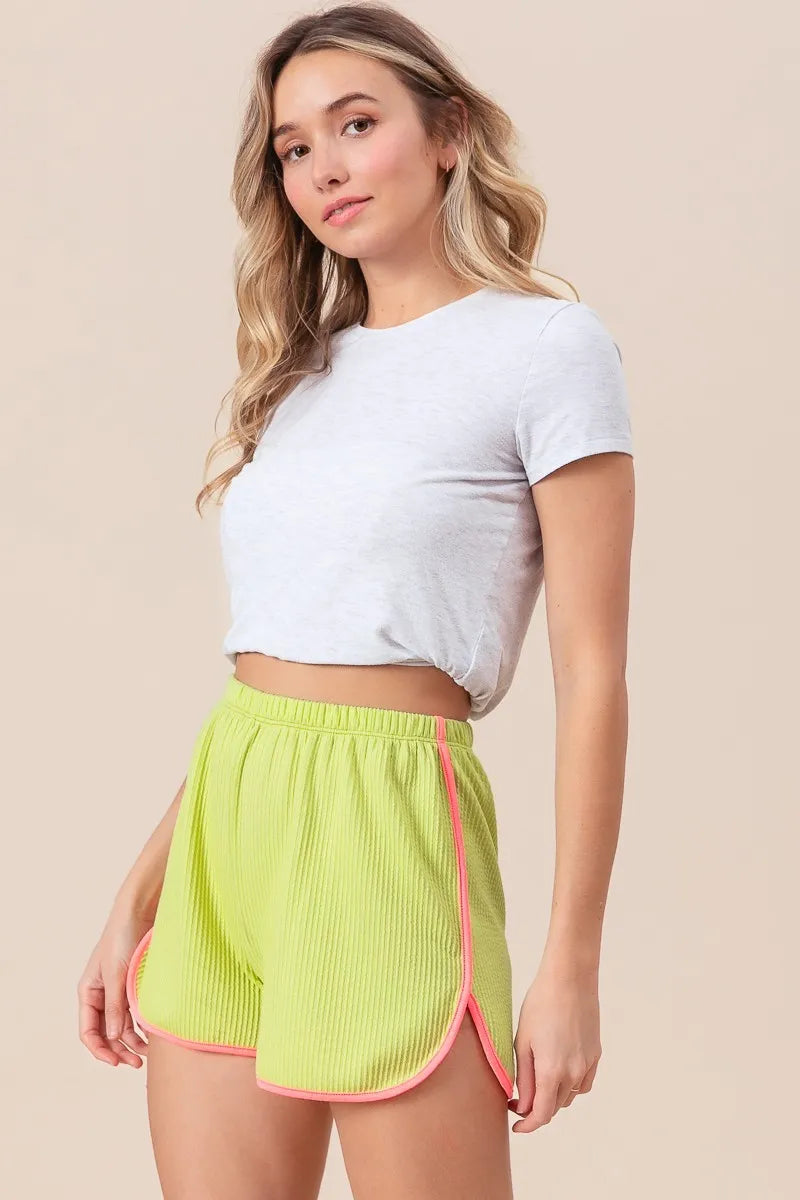 BiBi Cord Rib with Band Side Slit Shorts - cas7m