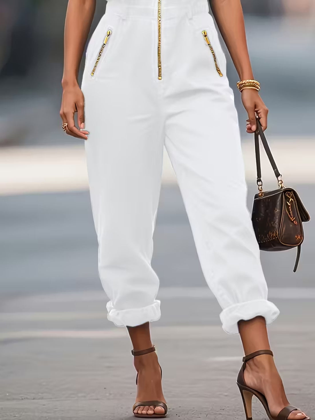 Sleeveless Zip-Up Jumpsuit - cas7m