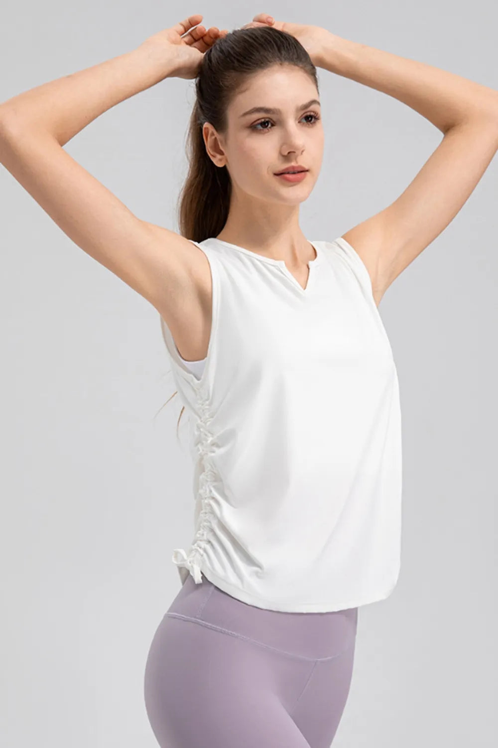 Notched Wide Strap Active Tank - cas7m