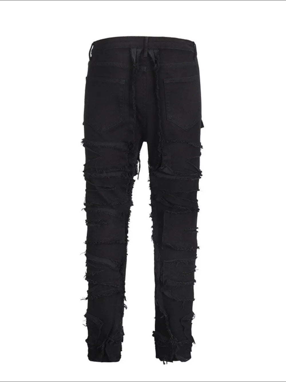 Men's Washed Distressed Panelled Jeans - cas7m